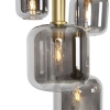 Hanglamp zwart met goud met smoke glas 5-lichts - zuzanna