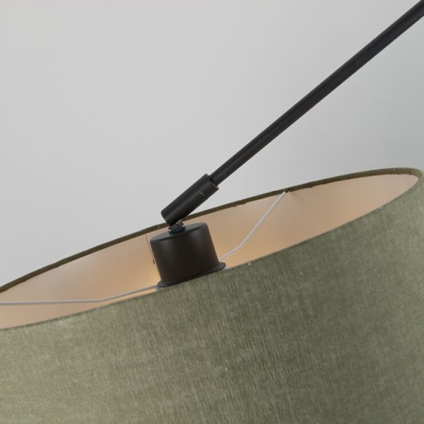 Hanglamp zwart met kap 35 cm groen verstelbaar - blitz