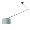 Hanglamp zwart met kap 35 cm lichtblauw verstelbaar - Blitz