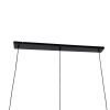 Hanglamp zwart met smoke glas 30 cm langwerpig 3-lichts - kevin