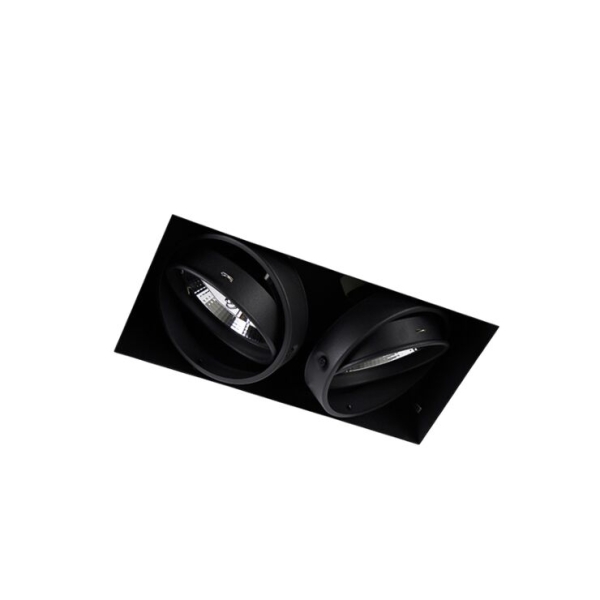 Inbouwspot zwart gu10 ar111 trimless 2-lichts - oneon