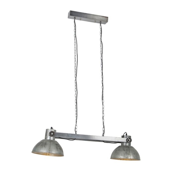 Industriële hanglamp grijs 2-lichts - samia sabo