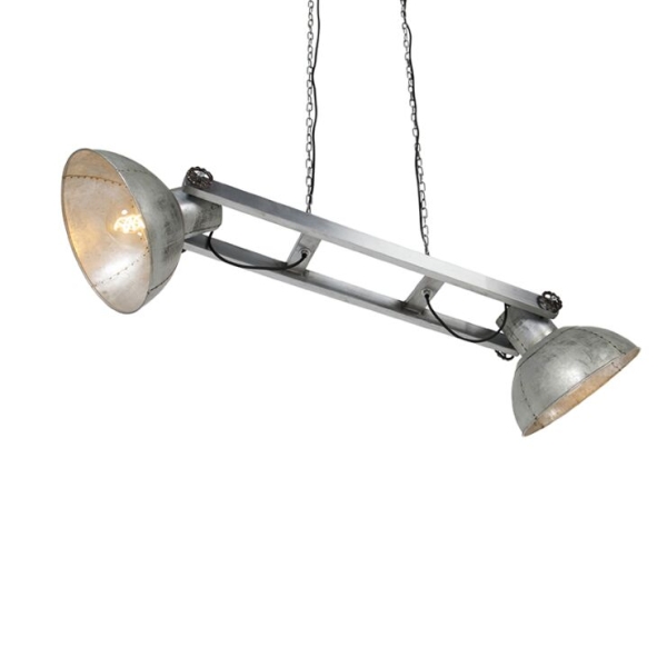 Industriële hanglamp grijs 2-lichts - samia sabo