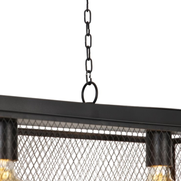 Industriële hanglamp zwart 3-lichts - cage robusto