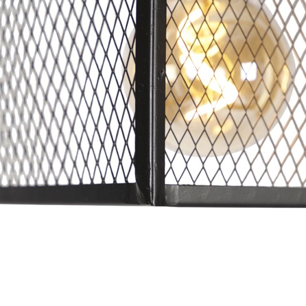Industriële hanglamp zwart 3-lichts - cage robusto