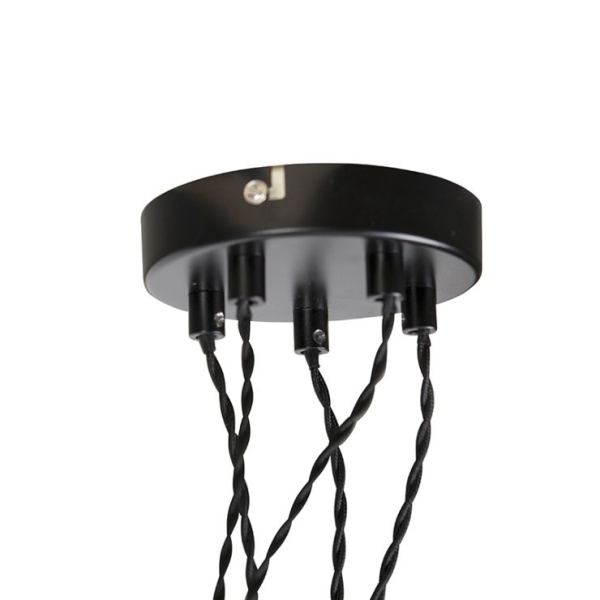 Industriële hanglamp zwart met beton 5-lichts - cavoba