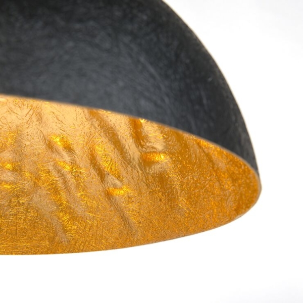 Industriële hanglamp zwart met goud 50 cm - magna