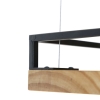 Industriële hanglamp zwart met hout 4-lichts - shelf