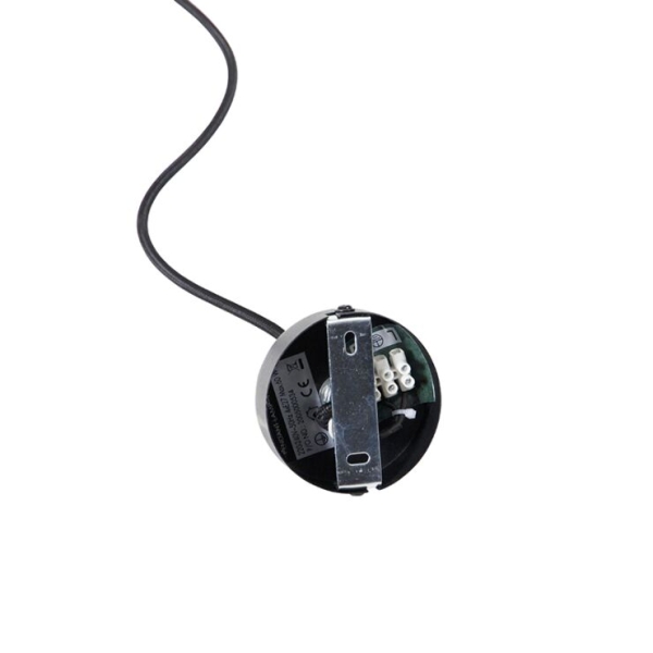 Industriële hanglamp zwart met hout 4-lichts - shelf