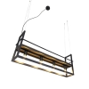 Industriele hanglamp zwart met hout en rek 4 lichts cage rack 14
