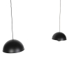 Industriële hanglampen zwart met goud 2-lichts - magna eglip