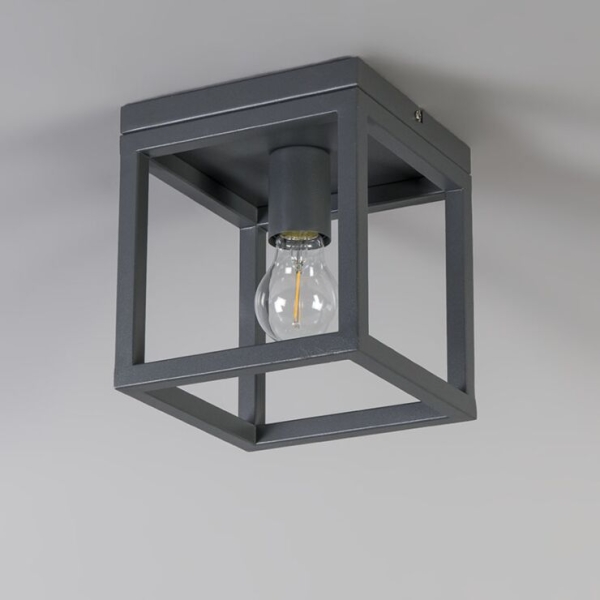 Industriële plafondlamp donkergrijs - cage