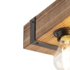 Industriële plafondlamp hout met staal 4-lichts - reena