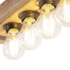 Industriële plafondlamp hout met staal 4-lichts - reena