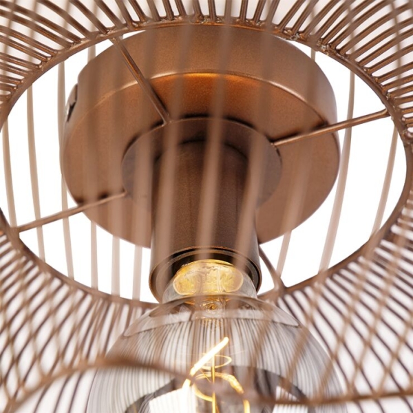 Industriële plafondlamp koper 40 cm - finn