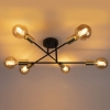 Industriële plafondlamp zwart met goud 6-lichts- sydney bondi