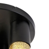 Industriële plafondlamp zwart met goud rond 3-lichts - raspi