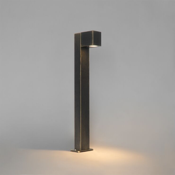 Industriële staande buitenlamp antiek goud 65 cm ip44 - baleno