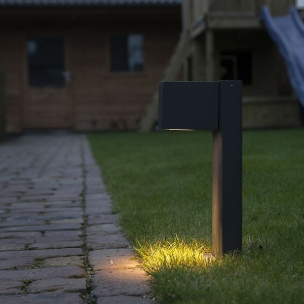 Industriële staande buitenlamp donkergrijs 30 cm ip44 - baleno