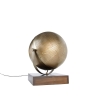 Industriële tafellamp brons met hout - haicha