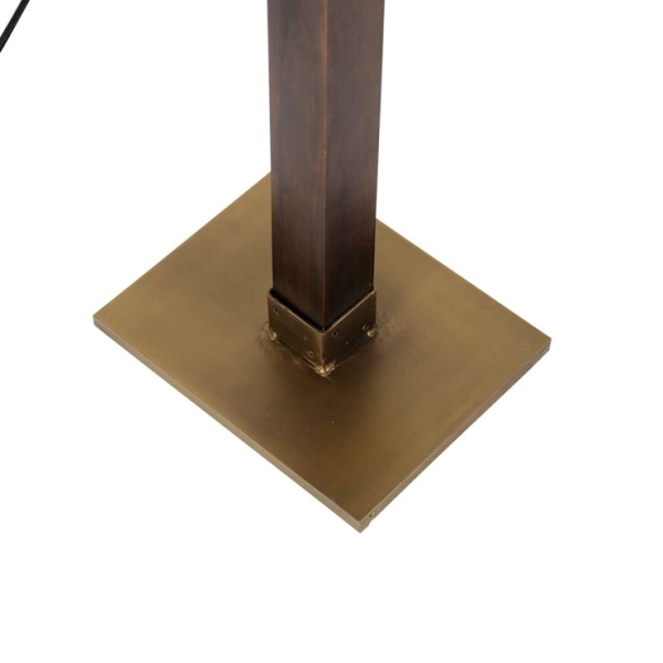 Industriële vloerlamp brons met hout verstelbaar - haicha