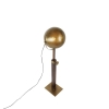 Industriële vloerlamp brons met hout verstelbaar - haicha