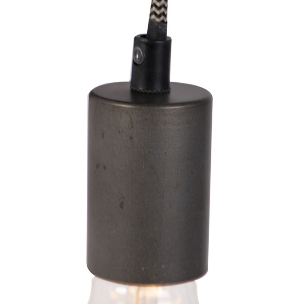 Industriële wandlamp zwart met hout - gallow