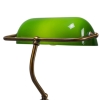 Klassieke tafellamp/notarislamp brons met groen glas - banker