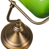 Klassieke tafellamp/notarislamp brons met groen glas - banker
