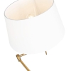 Klassieke vloerlamp brons met witte kap verstelbaar - ladas fix