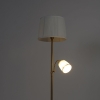 Klassieke vloerlamp brons stoffen kap wit met leeslamp retro 14