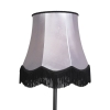 Klassieke vloerlamp zwart met granny b kap grijs - simplo