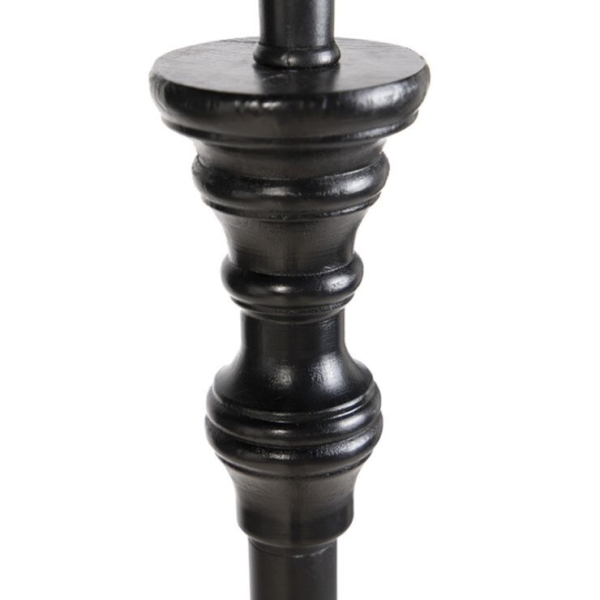 Klassieke vloerlamp zwart met kap pauw dessin 40 cm - classico