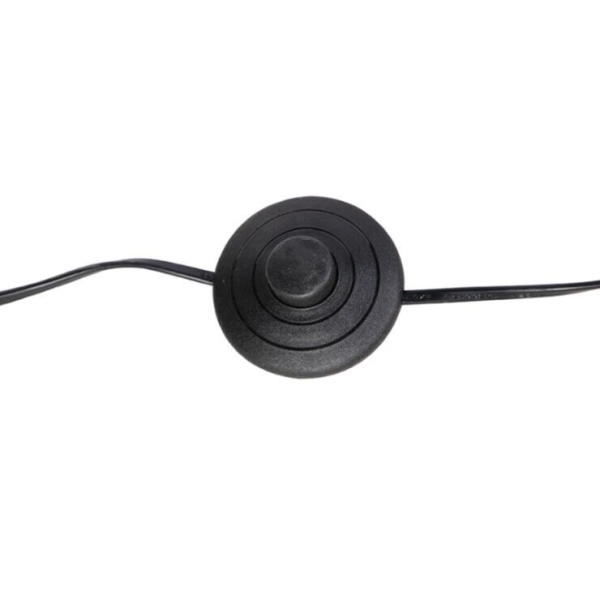 Klassieke vloerlamp zwart met kap pauw dessin 40 cm - classico