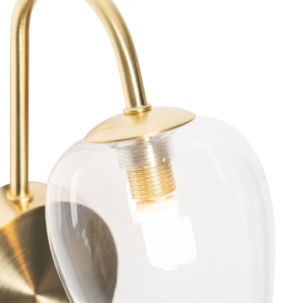 Klassieke wandlamp goud met glas - elien
