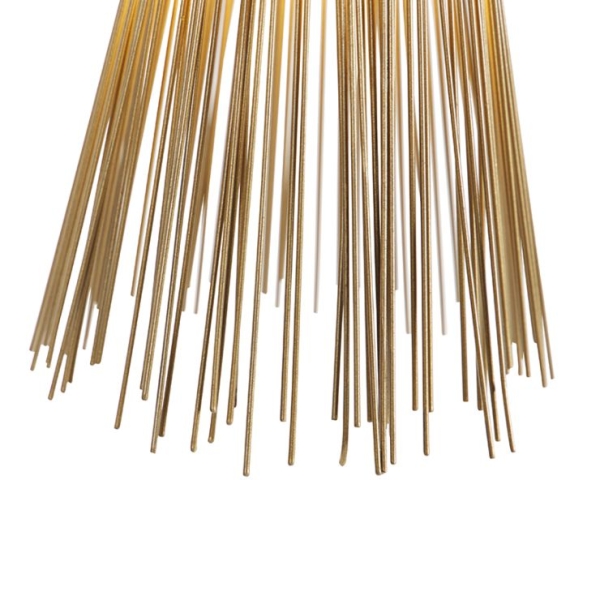 Landelijke hanglamp goud langwerpig 3-lichts - broom