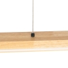 Landelijke hanglamp hout incl. Led met touchdimmer - platina