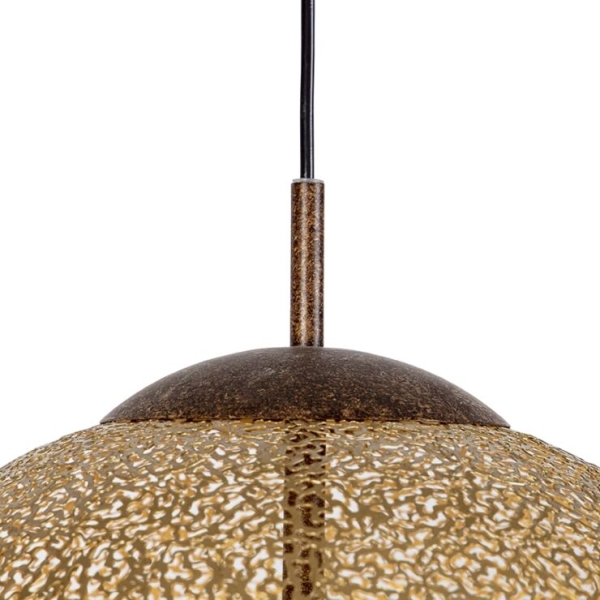Landelijke hanglamp roestbruin 40cm - kreta