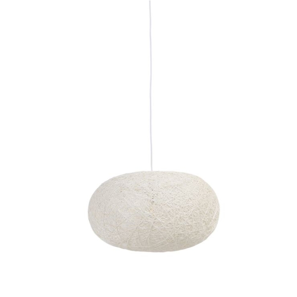 Landelijke hanglamp wit 50 cm - corda flat