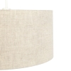 Landelijke hanglamp wit met katoenen kap grijs 50 cm - combi