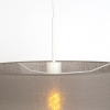 Landelijke hanglamp wit met taupe kap 50 cm - combi 1