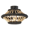 Landelijke plafondlamp bamboe met zwart 30 cm - evalin