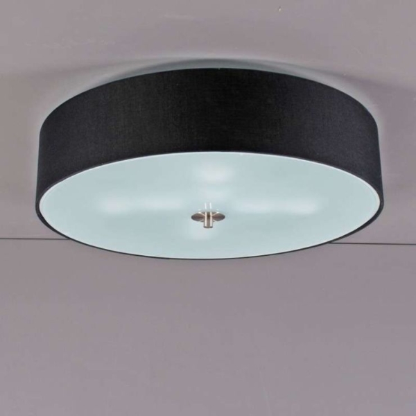 Landelijke plafondlamp zwart 50 cm - drum