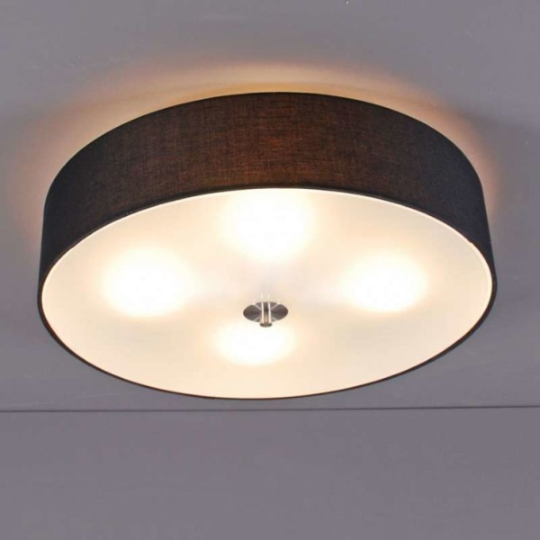 Landelijke plafondlamp zwart 50 cm - drum