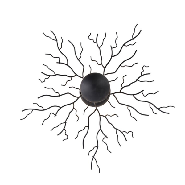 Landelijke plafondlamp zwart 60 cm - forest