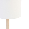 Landelijke tafellamp hout met witte kap - mels