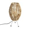 Landelijke tafellamp tripod bamboe met wit - canna capsule