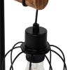 Landelijke tafellamp zwart met hout - stronk