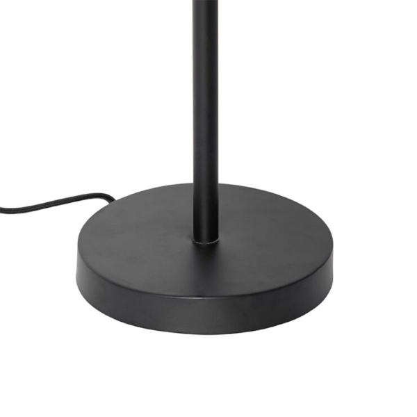 Landelijke tafellamp zwart met rotan 25 cm - kata