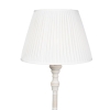 Landelijke vloerlamp grijs met witte plissé kap - classico